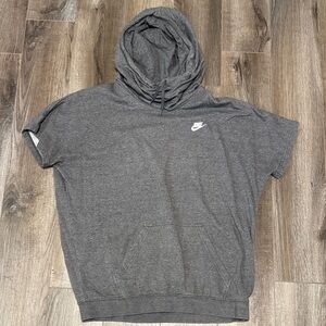 Nike Charcoal Hoodie with Short Sleeves